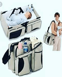 Baby Bag 3 in 1 - Diaper Bag, Travel Bed & Change Station